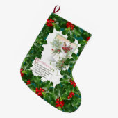 Weihnachtskarte mit Stechpalmen-Beeren und Weihnac Großer Weihnachtsstrumpf (Vorderansicht (hängend))