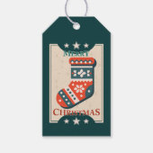 Weihnachtskarte mit Strumpf Illustration Geschenkanhänger (Vorderseite)