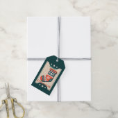 Weihnachtskarte mit Strumpf Illustration Geschenkanhänger (Mit Garn)