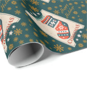 Weihnachtskarte mit Strumpf Illustration Geschenkpapier (Rolleneckpunkt)