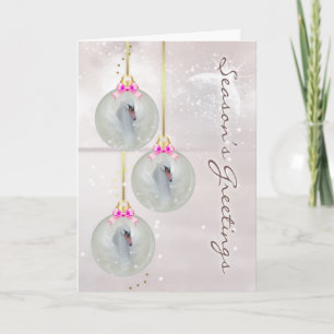 Weihnachtskarte mit Swan - Fantasy Swan Kunst, Dic Feiertagskarte