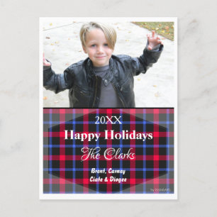 Weihnachtskarte mit Tartan Postcard - HAMbWG Feiertagspostkarte