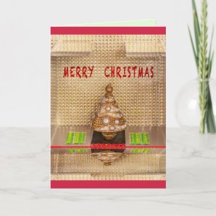 Weihnachtskarte mit vergoldetem Glitzer Weihnachts Feiertagskarte
