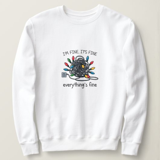 Weihnachtskarte mit verhedderten Lichterketten Sweatshirt (Design vorne)