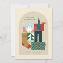 Weihnachtskarte Mit Verschiedenen Gegenst eanden