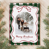 Weihnachtskarte mit verspieltem Bogenrahmen-Foto Einladung