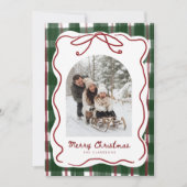 Weihnachtskarte mit verspieltem Bogenrahmen-Foto Einladung (Vorderseite)