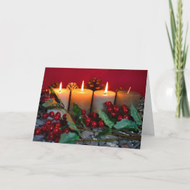 Weihnachtskarte mit vier Kerzen Dankeskarte
