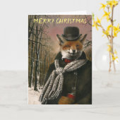 Weihnachtskarte mit viktorianischem Fuchs Karte (Gelbe Blume)