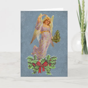 Weihnachtskarte mit Vintage-Engel Feiertagskarte