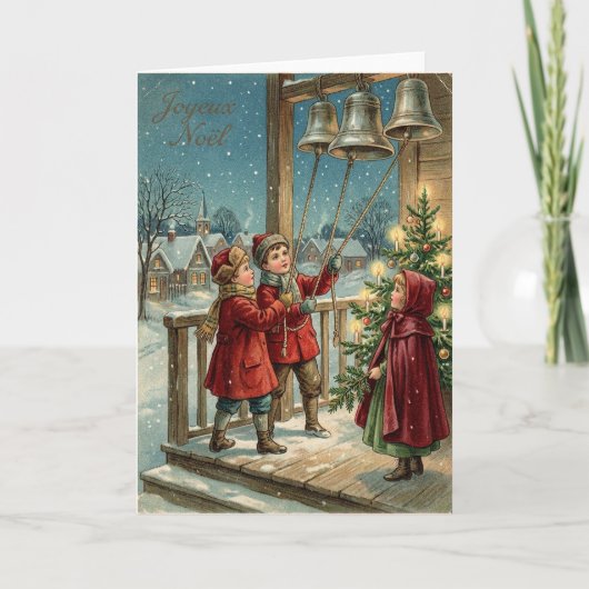 Weihnachtskarte mit Vintage-Glocken Karte (Vorderseite)