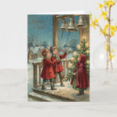 Weihnachtskarte mit Vintage-Glocken Karte (Gelbe Blume)