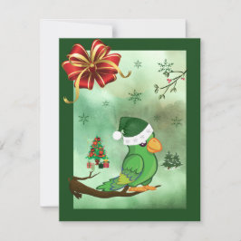 Weihnachtskarte mit Vogel, die eine Weihnachtsmann Feiertagskarte
