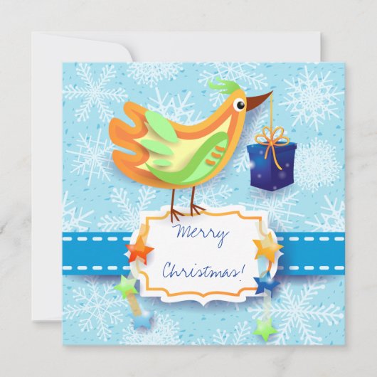 Weihnachtskarte mit Vogel Feiertagskarte (Vorderseite)