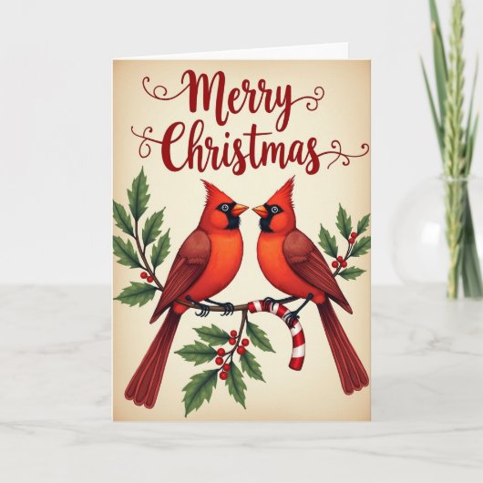 Weihnachtskarte mit Vögeln Karte (Vorderseite)