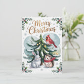 Weihnachtskarte mit Waldbaum Feiertagskarte (Stehend Vorderseite)