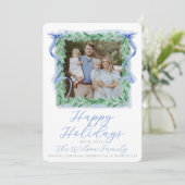 Weihnachtskarte mit Wasserfarb-Bogen Feiertagskarte (Stehend Vorderseite)