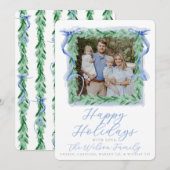 Weihnachtskarte mit Wasserfarb-Bogen Feiertagskarte (Vorne/Hinten)