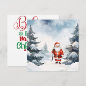 Weihnachtskarte mit Wasserfarben-Santa Feiertagskarte (Vorne/Hinten)