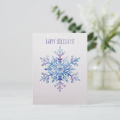 Weihnachtskarte mit Wasserfarben-Schneeflocke zur  Feiertagspostkarte (Stehend Vorderseite)
