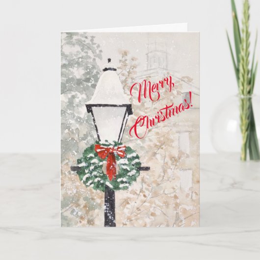 Weihnachtskarte mit Weihnachtskranz Feiertagskarte (Vorderseite)