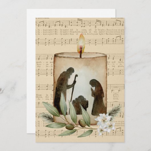 Weihnachtskarte mit Weihnachtskrippe Feiertagskarte (Vorne/Hinten)