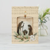 Weihnachtskarte mit Weihnachtskrippe Feiertagskarte (Stehend Vorderseite)