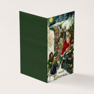 Weihnachtskarte mit Weihnachtsmann auf einem Spiel