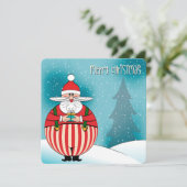 Weihnachtskarte mit Weihnachtsmann Dankeskarte (Stehend Vorderseite)