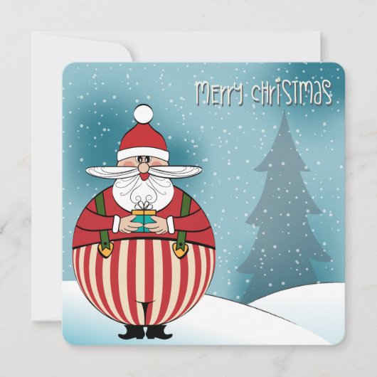 Weihnachtskarte mit Weihnachtsmann Dankeskarte (Vorderseite)