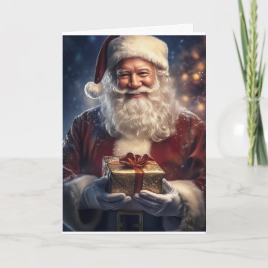 Weihnachtskarte mit Weihnachtsmann Feiertagskarte (Vorderseite)