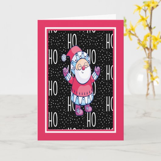 Weihnachtskarte mit Weihnachtsmann für Kinder Karte (Gelbe Blume)