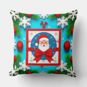 Weihnachtskarte mit Weihnachtsmann-Motiv Kissen