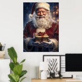 Weihnachtskarte mit Weihnachtsmann Poster (Heimbüro)