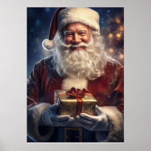 Weihnachtskarte mit Weihnachtsmann Poster
