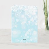 Weihnachtskarte mit Weihnachtsmann und Rentieren i Karte (Rückseite)