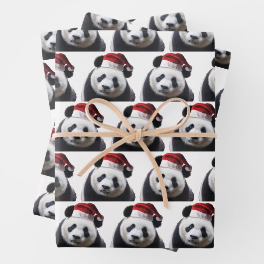 Weihnachtskarte mit Weihnachtsmannmütze Geschenkpapier Set (Beispiel)