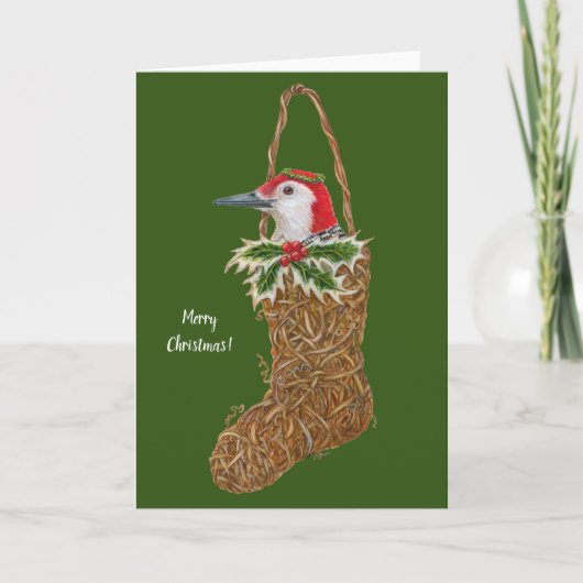 Weihnachtskarte mit Weihnachtsstrumpf Karte (Vorderseite)