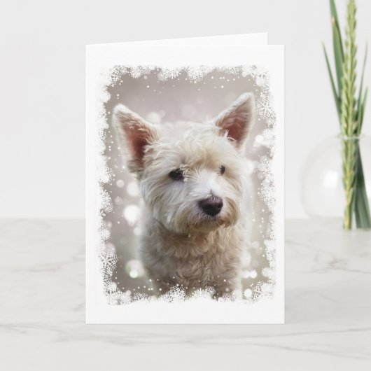 Weihnachtskarte mit Westie Feiertagskarte (Vorderseite)