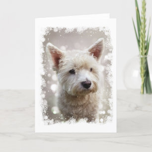 Weihnachtskarte mit Westie Feiertagskarte