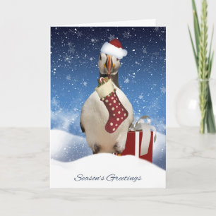 Weihnachtskarte mit wildem Puffsack Feiertagskarte