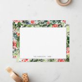 Weihnachtskarte mit Wintergrün und roten Beeren Mitteilungskarte (Vorderseite/Rückseite Beispiel)