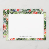 Weihnachtskarte mit Wintergrün und roten Beeren Mitteilungskarte (Vorne/Hinten)