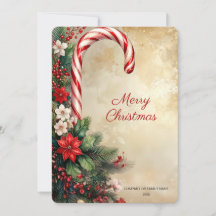 Weihnachtskarte mit Zuckerstange