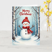 Weihnachtskarte mit zwinkerndem Schneemann Karte (Gelbe Blume)