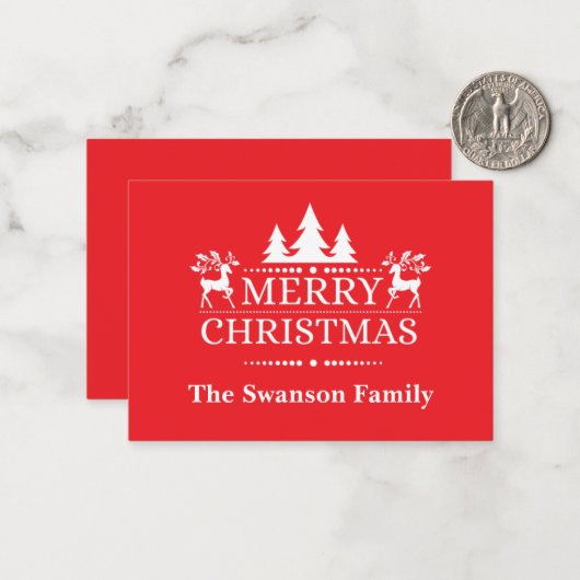 Weihnachtskarte Mitteilungskarte (Vorderseite/Rückseite Beispiel)