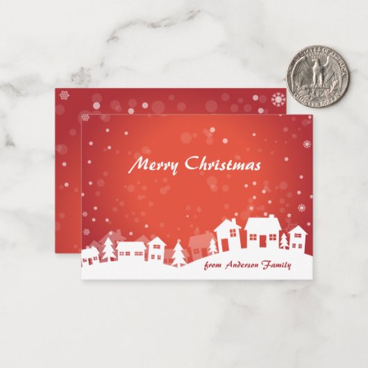 Weihnachtskarte Mitteilungskarte (Vorderseite/Rückseite Beispiel)