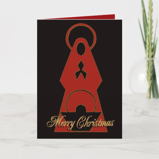 Weihnachtskarte Modernes Design Rot Schwarz Feiertagskarte (Vorderseite)
