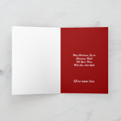 Weihnachtskarte Modernes Design Rot Schwarz Feiertagskarte (Innenseite)
