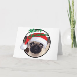 Weihnachtskarte - Mops Feiertagskarte